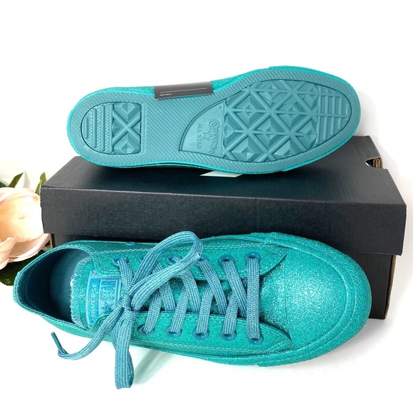 Converse Ctas Low Top Britany Blue Glitter AUTHENT - Picture 2 of 8